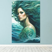 Mermaid opgerekt canvasprint canvas afdruk (Insitu (Houten vloer))
