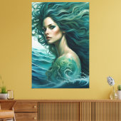 Mermaid opgerekt canvasprint canvas afdruk (Insitu (Woonkamer))