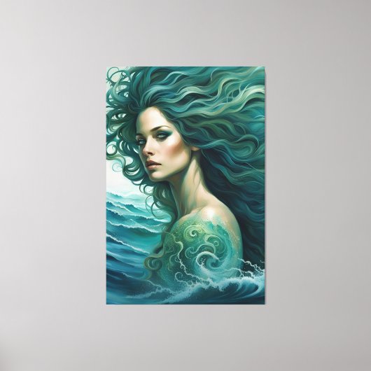 Mermaid opgerekt canvasprint canvas afdruk (Voorkant)