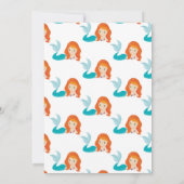 Mermaid Oranje Birthday Party Invitation Kaart (Achterkant)
