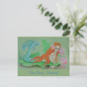 Mermaid Orig. Kunst op Briefkaart (Staand voorkant)