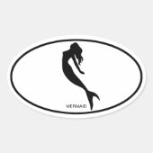 Mermaid Oval Sticker (Voorkant)