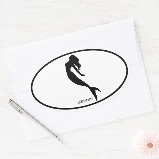 Mermaid Oval Sticker (Envelop)