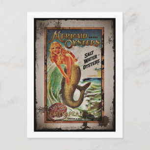 Mermaid Oyster Girl Briefkaart