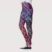 Mermaid Paars, blauw, rood kleurenontwerp Leggings (Links)