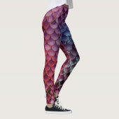 Mermaid Paars, blauw, rood kleurenontwerp Leggings (Rechts)