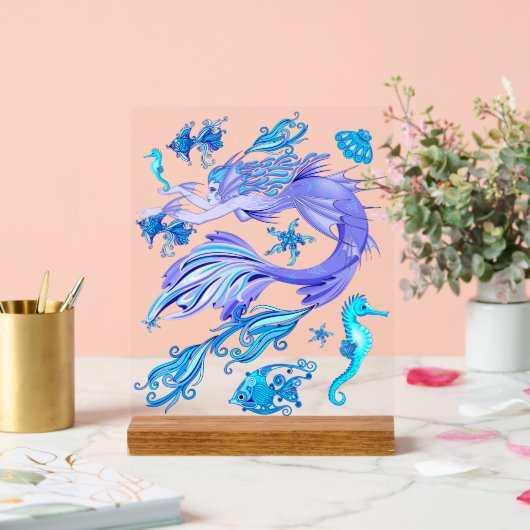 Mermaid Paars Fairy Creater Acryl Bord (Huwelijk)