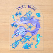 Mermaid Paars Fairy Creater Acryl Uitnodigingen (Voorkant)