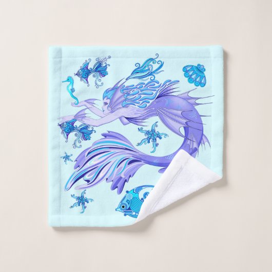 Mermaid Paars Fairy Creater Bad Handdoek (Wasdoekje)