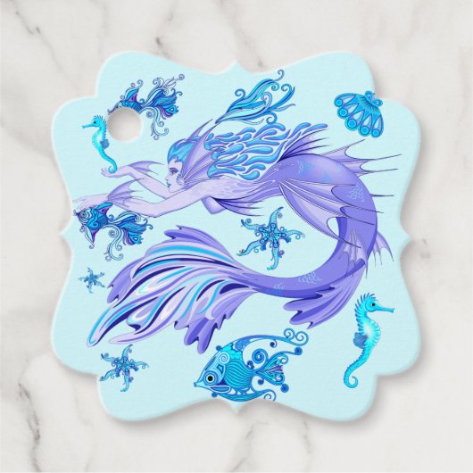 Mermaid Paars Fairy Creater Bedankjes Labels (Voorkant)