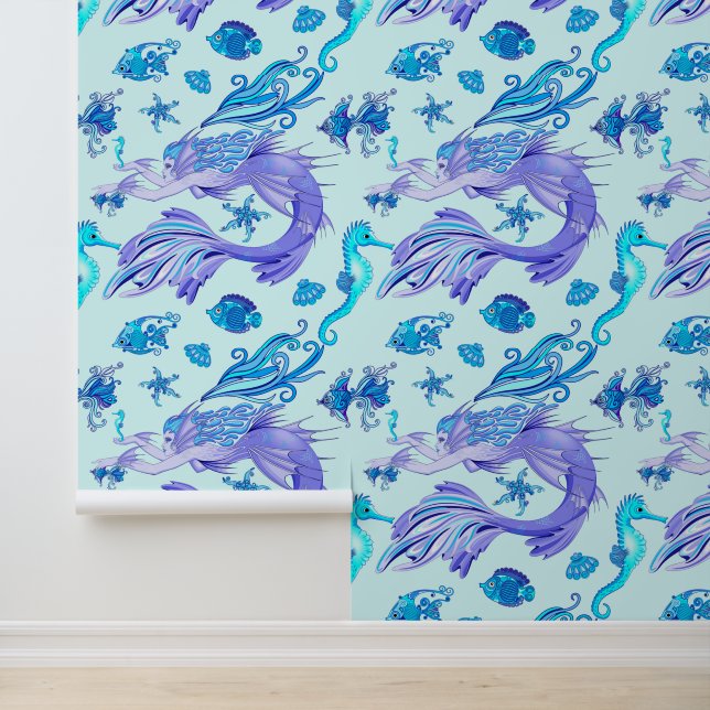 Mermaid Paars Fairy Creater Behang (Applicatie)