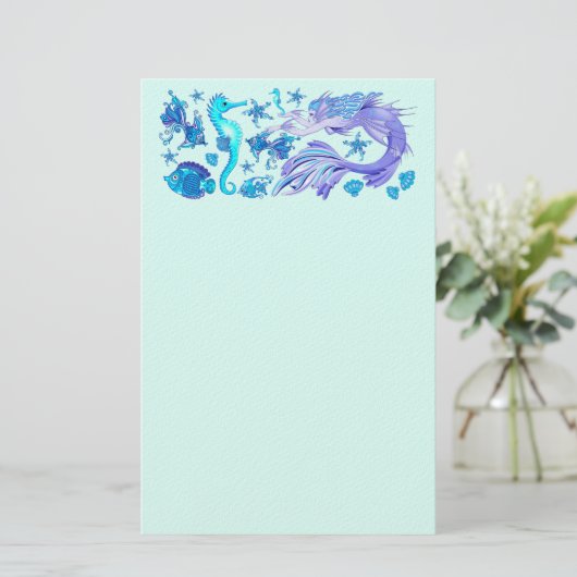 Mermaid Paars Fairy Creater Briefpapier (Staand voorkant)