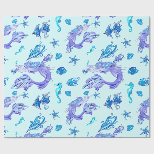 Mermaid Paars Fairy Creater Cadeaupapier (Vlak)