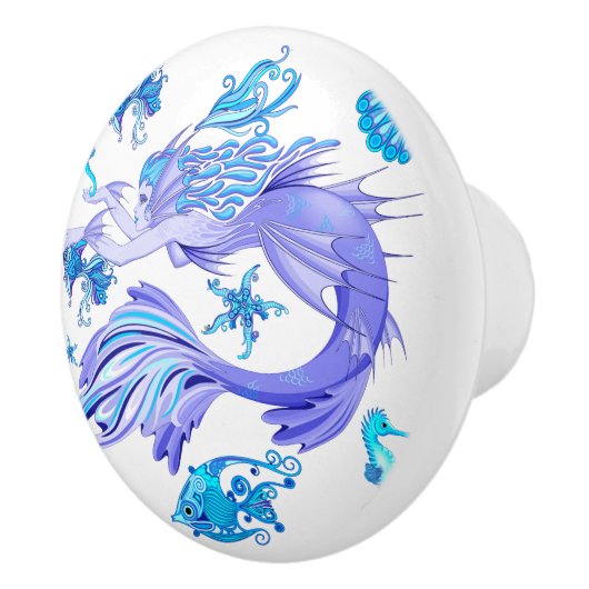 Mermaid Paars Fairy Creater Keramische Knop (Rechts)