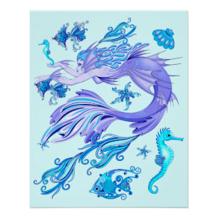 Mermaid Paars Fairy Creater Perfect Poster