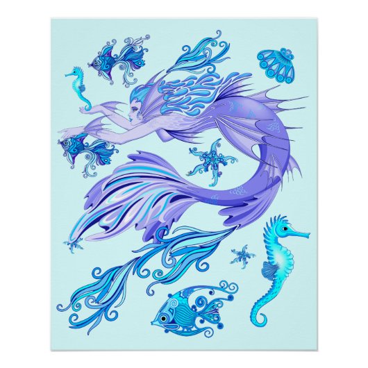Mermaid Paars Fairy Creater Perfect Poster (Voorkant)