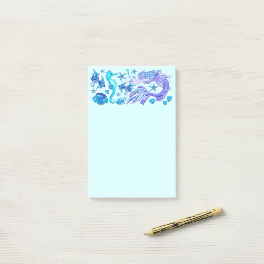 Mermaid Paars Fairy Creater Post-it® Notes (Op bureau)