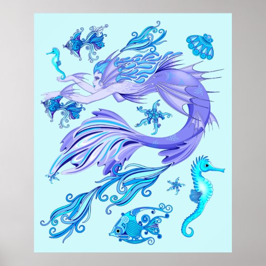 Mermaid Paars Fairy Creater Poster (Voorkant)