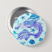 Mermaid Paars Fairy Creater Ronde Button 7,6 Cm (Voorkant /achterkant)