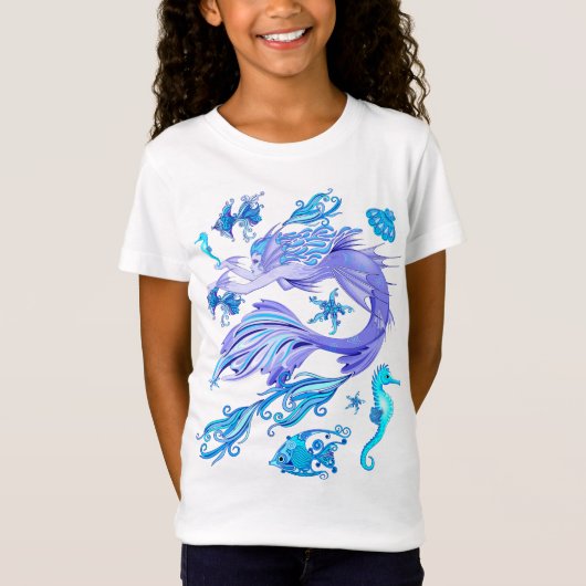 Mermaid Paars Fairy Creater T-shirt (Voorkant)