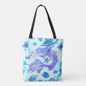 Mermaid Paars Fairy Creater Tote Bag (Achterkant)