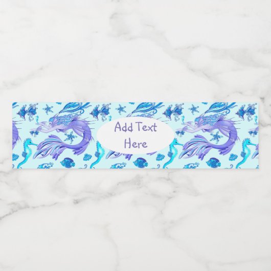 Mermaid Paars Fairy Creater Waterfles Etiket (Enkel label)