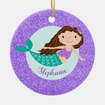 Mermaid Paars Glitter Persoonlijke naam