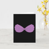 Mermaid Paars Seashell Bra Cartoon Graphic Kaart (Gele Bloem)