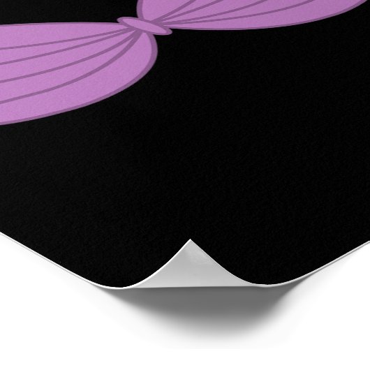 Mermaid Paars Seashell Bra Cartoon Graphic Poster (Hoek)