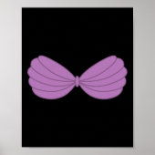 Mermaid Paars Seashell Bra Cartoon Graphic Poster (Voorkant)