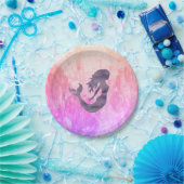 Mermaid Paars Silhouette Ombre Papieren Bordje (Feest)