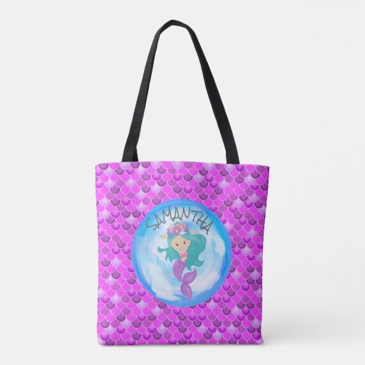 Mermaid Paars Tote Bag (Achterkant)