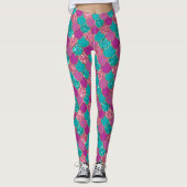 Mermaid Paarse Glitter Scales Leggings (Voorkant)