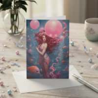 Mermaid Painting Birthday Balloons Roze