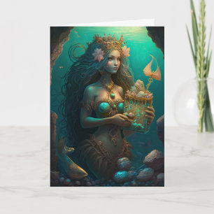 Mermaid Painting Birthday Cadeau Kaart