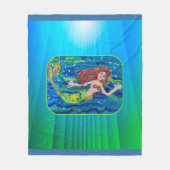 Mermaid Painting Fleece Deken (Voorkant)