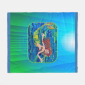 Mermaid Painting Fleece Deken (Voorkant (Horizontaal))
