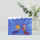 Mermaid Pals Briefkaart (Staand voorkant)