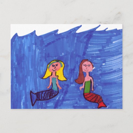 Mermaid Pals Briefkaart (Voorkant)