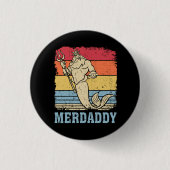 Mermaid papa Fish Vader Ronde Button 3,2 Cm (Voorkant)