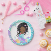 Mermaid paper bord dark skin (Feest)