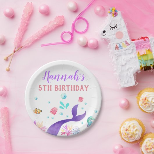 Mermaid paper bord verjaardagsfeest mermaids (Feest)