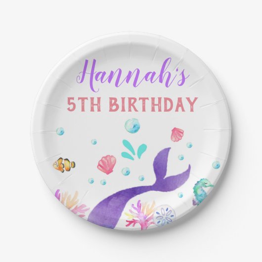 Mermaid paper bord verjaardagsfeest mermaids (Voorkant)