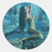 Mermaid Paradise Ronde Sticker (Voorkant)
