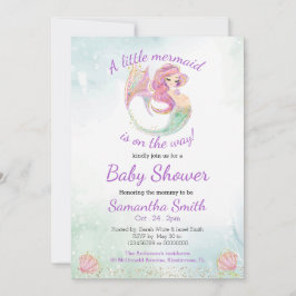 Mermaid Party Baby shower glitter onder het Zee Kaart