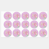 Mermaid Party Baby shower Moeder Roze Labels (Vel)