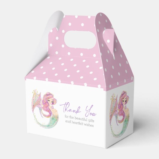 Mermaid Party Baby shower onder het Zee Dank u Bedankdoosjes (Achterkant)
