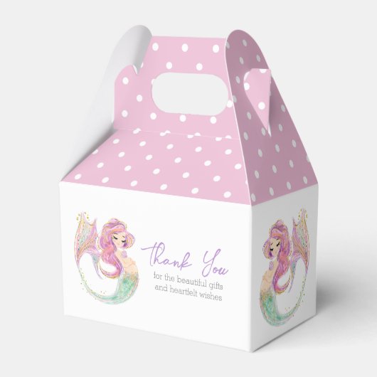Mermaid Party Baby shower onder het Zee Dank u Bedankdoosjes (Voorkant Zijde)