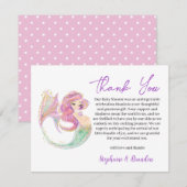 Mermaid Party Baby shower onder het Zee Dank u Feestdagenkaart (Voorkant / Achterkant)