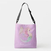 Mermaid Party baby shower roze Crossbody Tas (Achterkant)